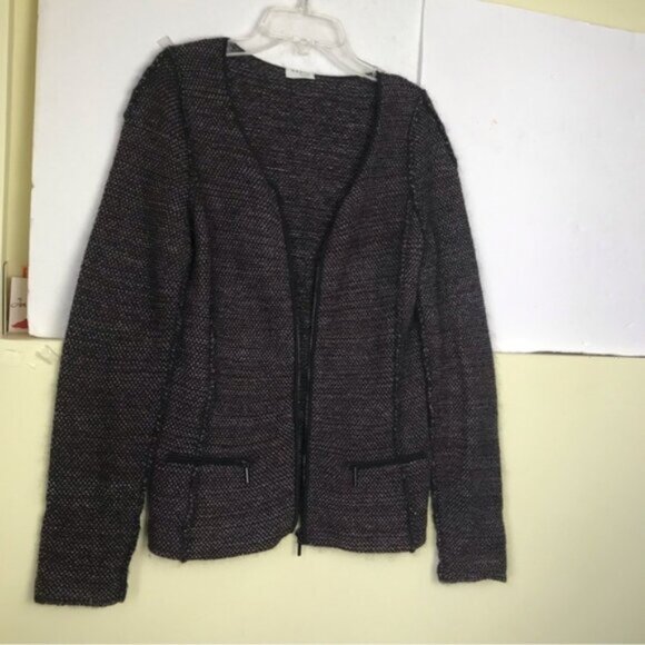 Akris Punto Tweed Knit Mohair Wool Zip Pockets Jacket Cardigan Sweater Preppy 6 - Picture 2 of 16